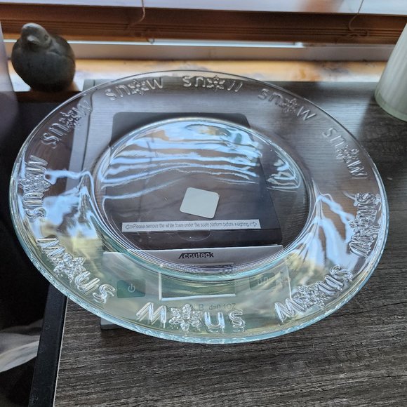 ANCHOR HOCKING Glass 13" Place that has SNOW around rim. NWT - Picture 2 of 7